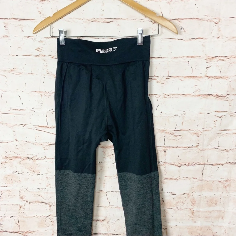 Gymshark Two Tone Gray Black Seamless Leggings Size XS